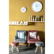 Vintage Wohnzimmer Sessel im antiken rosa Samt Adeline 60x67x H79 cm