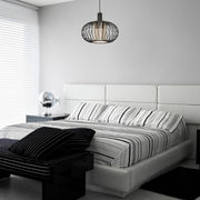 Suspensionslampe Terla Mdl3674 mit Eisenstruktur und Effez -Glasdiffusor