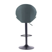 Einstellbarer grauer Tunnhocker mit schwarzem Fuß 52x56x90 cm