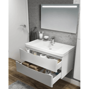 HABE Badezimmerschrank Lesina Shiny White 90x48x55 Effez