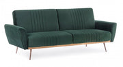Drei -Seerer -Sofa Bett in dunkelgrünem Samt Johnny 210x83x H85 cm
