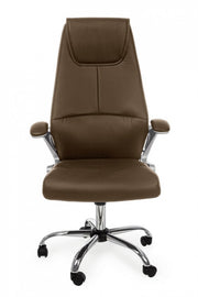 Büro -Sessel in Camberra Brown Eco -Leder mit Armlehnen