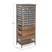 Boarding -Schublade in Stahl und Holz 129,5 Stunden cm