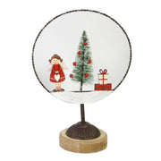 LED -Metalldekoration mit rotem Baum CM20X11H30