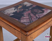 Mehrfarbiger Holzhocker 35x35x75h CM