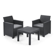 Keter -Set 2 Sessel + offener Tisch Emma Balkon Grafite