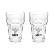 Setzen Sie 2 Mojito Calici in transparenter Glas CC400 Let's Party Line