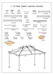 Gavebo Dallas Luxus 3x3m mit Mückennetz 400G-M2