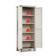 Multi -Use -Kleiderschrank zwei Türen vier Regale Beige Excellence 65 x45x H182 cm