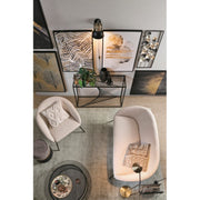 Weißer Samtstahlsofa Aiko Velvet 142 x 80 x 75 cm