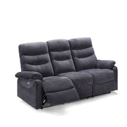 3 Sitzoter -Sofa mit 2 dunkelgrauen elektrischen Liegen L 198 x P 92 x H 109 cm