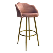 Orel Pink Samthocker mit goldenen braunen Beinen eleganter und komfortables undurchsichtiges Design
