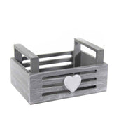 Graue Holzkasten Dekorationstisch Dekupage 17 x 12 x 10 h cm cm