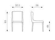 Giallo Fabric Stuhl 58x50.5x83H CM