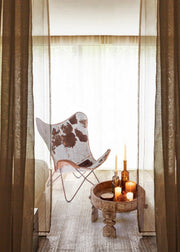 Büffel -Brown -Metall -Sessel