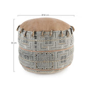 Ethnischer Stil Baumwoll Pouf Tilak Desertendurchmesser 50x H35 cm