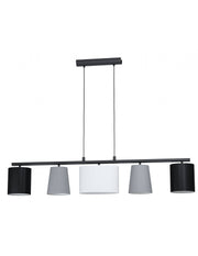 Suspension Almeida 5xe14 mit mehrfarbigem Stoff L120 cm Eglo -Stoff