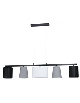 Suspension Almeida 5xe14 mit mehrfarbigem Stoff L120 cm Eglo -Stoff