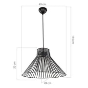 Panama Suspension Lampe MDL4135 Black Metall Draht Effez