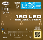 Eislichtsterne 150 LED 400x80cm heißes Weiß