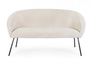 Weißer Samtstahlsofa Aiko Velvet 142 x 80 x 75 cm