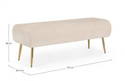 2 Sitzerbank Selena Velvet Cream 129x45.5x48