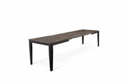 Erweiterbare Tabelle grau Beton- Black Metall 80 cm x 130-290 cm H. 76 cm