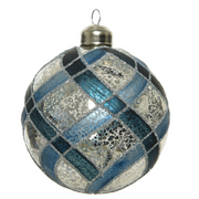 Weihnachtskugel Bauerblau Ø8 cm