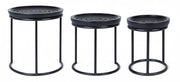 Set 3 Tische Kirtan Design Schwarz
