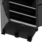 Hohe Plastikgarderobe 4 Verstärkte Regale 88x45x181h cm. Schwarze Garage XL