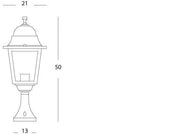 Outdoor -Lampe im sterben -cast -Aluminium mit transparenten Glaslautsprechern - max. 210 mm Höhe - Maximale Leistung 100 W Schwarz
