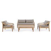 Outdoor Lounge mit Karuba Holz Teeckkissen