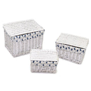 Wicker Box Ismael 1-3 Rechteckige weiße CM45x35H30