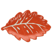 Platte 24x16x3h cm rotes Porzellanblatt