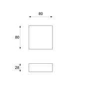 Moderner schwarzer Steintisch 80 x 80 x H 28 cm