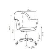 Gora Grey Cemento Office Sessel mit verchromter Basis