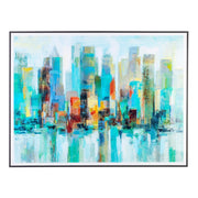 Skyline City Bild mit 120 x 90 cm Rahmen