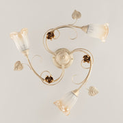 Roségold rosige Ironer Drei Lichter 58x H15 cm