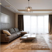 Hängebersleuchter in schwarzem Metall und Seil 25x H55 cm