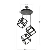 Agatha Suspension Lampe Mdl3790 3 Würfel Schwarze Effez