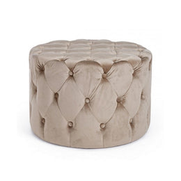 Tortora Velvet Pouf Lorella Durchmesser 60x H42 cm