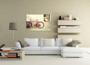 Druck auf Glas 70x70 cm mit mehrfarbiger Leinwand