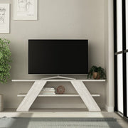 Offene Fernsehtür 2 Regale Vintage White 120x33.5x40 H cm