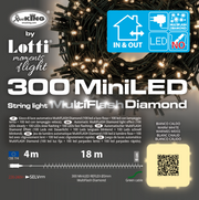300 Mini -LED -Multi -Blitz -weiße Kette heiß 18m