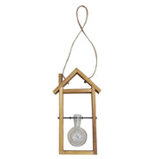 Holzblumenhalter mit Glas 1 Platz CM17X6.5H30