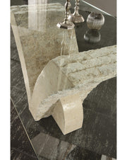 Feste Transparent-Bege-Tabelle 100 cm x 180 cm H. 76 cm