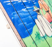 Druck auf Holz mit mehrfarbigen Leinwand 60x100 cm