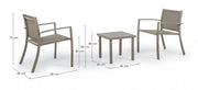 Gartenset von 3 Lounge Metal Tortora Auri