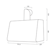 Haube aufstrebende Bio -Metall weich in Burnished Edelstahl 80 cm