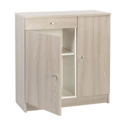 Niedrige Mehrzweckgarderobe Zwei Türen Eine leichte Olmo -Schublade 77x34x H80 cm